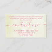 紙吹雪モダン手作りカードクラフトスクラップブック作り 名刺 (裏面)