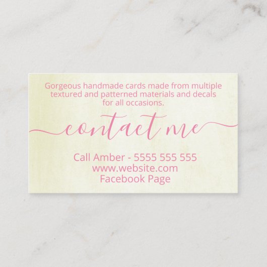 紙吹雪モダン手作りカードクラフトスクラップブック作り 名刺 (裏面)