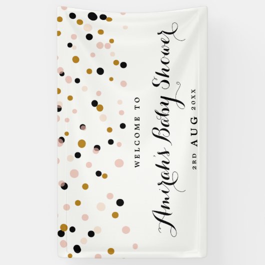 紙吹雪モダン水玉模様ベビーシャワーバナー 横断幕 (縦)