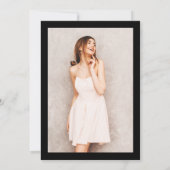 紙吹雪モダン金ゴールドブラックフォトサプライズSweet 16 招待状 (裏面)