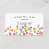 紙吹雪レインボモダンーおもしろいドット 名刺 (裏面)