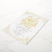 紙吹雪レターグラード2022卒業パーティーホワイト 箔招待状 (回転した状態)