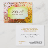 紙吹雪ヴィンテージクーポンカード伝票割引ギフト 割引カード (正面/裏面)