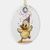 紙吹雪付きディスコボール下のウックリング踊り セラミックオーナメント (右)