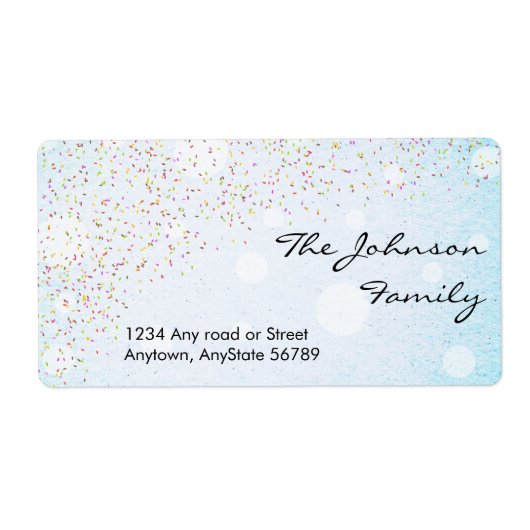 紙吹雪住所 シール (正面)