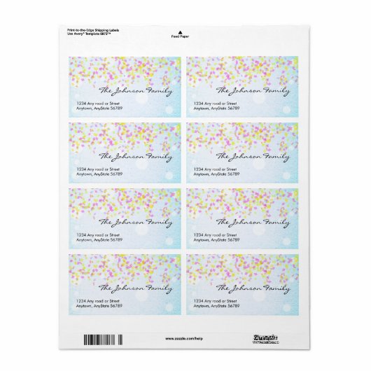 紙吹雪住所 シール (フルシート)