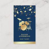 紙吹雪先生金ゴールドドラムキットドラマー 名刺 (正面)