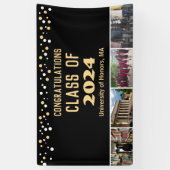 紙吹雪写真おめでとう卒業生のクラス 横断幕 (縦)