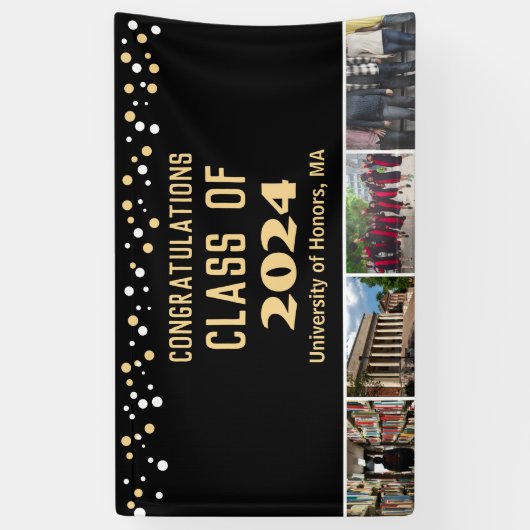 紙吹雪写真おめでとう卒業生のクラス 横断幕 (縦)