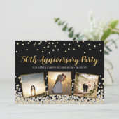 紙吹雪写真コラージュ50周年記念パーティー 招待状 (スタンド正面)