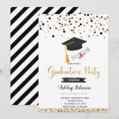 紙吹雪卒業の招待 招待状 (正面/裏面)