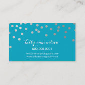 紙吹雪可愛い銀箔はっきりしたスポットアクア 名刺 (裏面)