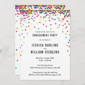 紙吹雪婚約パーティ招待状 |おもしろい虹 招待状 (正面/裏面)