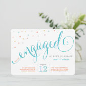 紙吹雪婚約パーティ招待状 招待状 (スタンド正面)