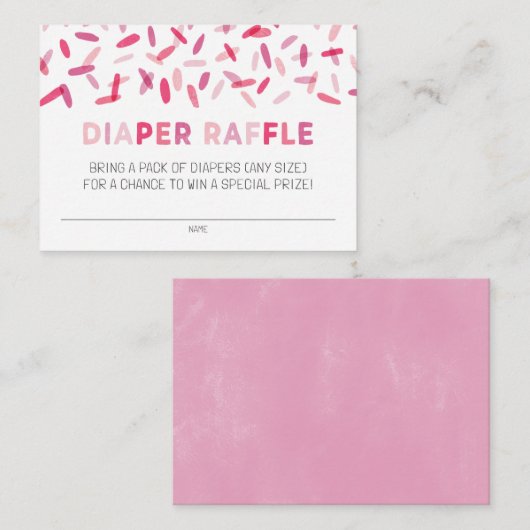 紙吹雪振りおむつラッフルエンクロージャカード エンクロージャーカード (正面/裏面)