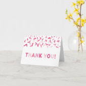 紙吹雪振りかけるベビーガールサンキューカード カード (黄色い花)