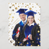 紙吹雪散水金ゴールド写真招待状 招待状 (正面/裏面)