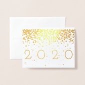 紙吹雪新年 箔カード (封筒付き正面)