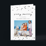 紙吹雪星 |フォトホリデーのグリーティングカード シーズンカード<br><div class="desc">紙吹雪星写真の休日のグリーティングカード。Elke Clarke ©その他のスタイルやカラーはwww.zazzle.com/epclarkeの当店でご利用いただけます。モダン、黒と白の休日の写真カードと紙吹雪星パターンと文字の手書きフォントの言葉メリー"非常に"。</div>