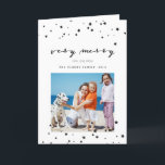 紙吹雪星 |フォトホリデーのグリーティングカード シーズンカード<br><div class="desc">紙吹雪星写真の休日のグリーティングカード。Elke Clarke ©その他のスタイルやカラーはwww.zazzle.com/epclarkeの当店でご利用いただけます。モダン、黒と白の休日の写真カードと紙吹雪星パターンと文字の手書きフォントの言葉メリー"非常に"。</div>