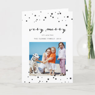 紙吹雪星  フォトホリデーのグリーティングカード シーズンカード