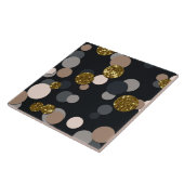 紙吹雪桃、カエデ、グレー、金ゴールドグリッター タイル (側面)