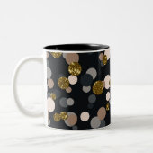 紙吹雪桃、カエデ、グレー、金ゴールドグリッター ツートーンマグカップ (左)