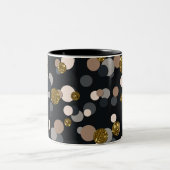 紙吹雪桃、カエデ、グレー、金ゴールドグリッター ツートーンマグカップ (中央)