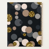 紙吹雪桃、カエデ、グレー、金ゴールドグリッター プランナー手帳 (裏面)