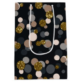 紙吹雪桃、カエデ、グレー、金ゴールドグリッター ミディアムペーパーバッグ (裏面)