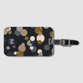 紙吹雪桃、カエデ、グレー、金ゴールドグリッター ラゲッジタグ (正面横)