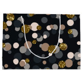 紙吹雪桃、カエデ、グレー、金ゴールドグリッター ラージペーパーバッグ (裏面)