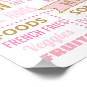 紙吹雪水玉模様ファーストバースデーパーティーのサイン女の子 ポスター (角)