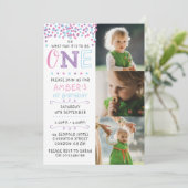 紙吹雪第1の誕生日招待状 招待状 (スタンド正面)