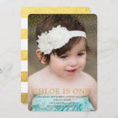 紙吹雪第1誕生日招待状 招待状 (正面/裏面)