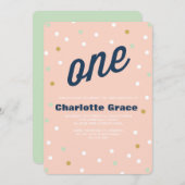 紙吹雪第1誕生日招待状 招待状 (正面/裏面)