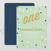 紙吹雪第1誕生日招待状 招待状 (正面/裏面)