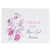 紙吹雪結婚の花の女の子が大抱き枕を好む ラージペーパーバッグ (裏面)