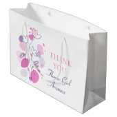 紙吹雪結婚の花の女の子が大抱き枕を好む ラージペーパーバッグ (裏面アングル)