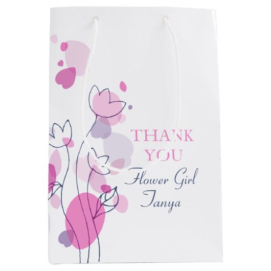 紙吹雪結婚の花の女の子の好意ミディアム抱き枕 ミディアムペーパーバッグ (正面)