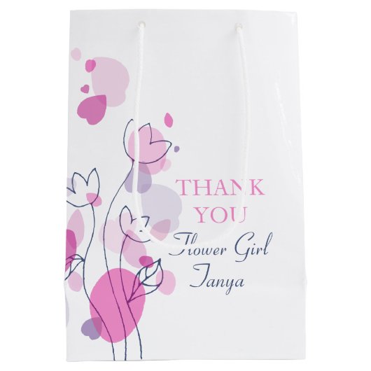 紙吹雪結婚の花の女の子の好意ミディアム抱き枕 ミディアムペーパーバッグ (裏面)