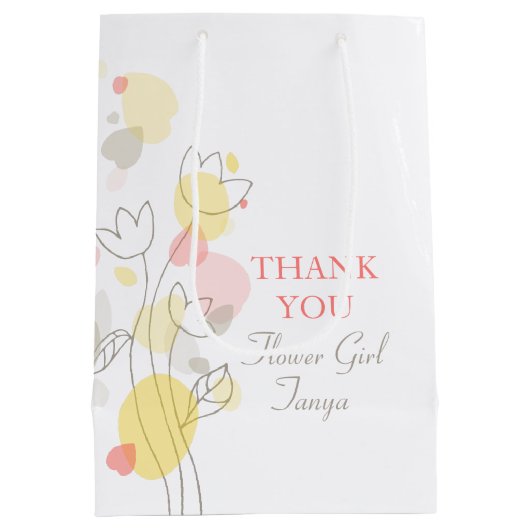 紙吹雪結婚の花の女の子の好意ミディアム抱き枕 ミディアムペーパーバッグ (裏面)