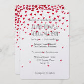 紙吹雪結婚ハート 招待状 (正面/裏面)