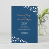 紙吹雪結婚式招待状ネイビー&ホワイト 招待状 (スタンド正面)