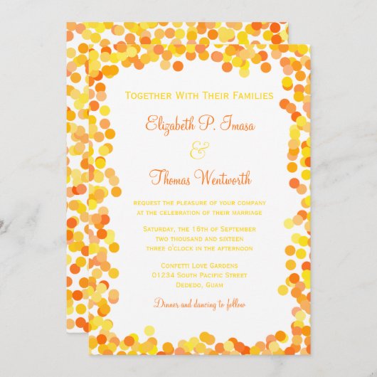 紙吹雪結婚式招待状 招待状 (正面/裏面)