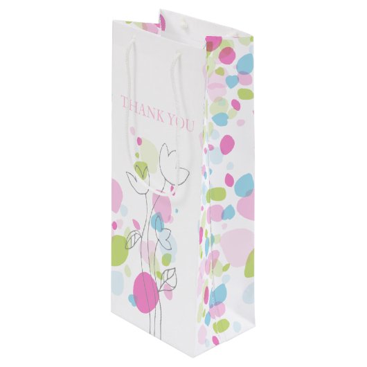 紙吹雪結婚花びら感謝していのワインバッグ ワインギフトバッグ (正面アングル)