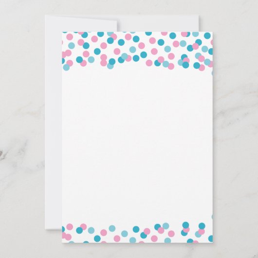 紙吹雪航海のガールズベビーシャワー招待状 招待状 (裏面)