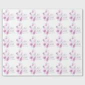 紙吹雪花びらピンク結婚ブルー ラッピングペーパー (フラット)