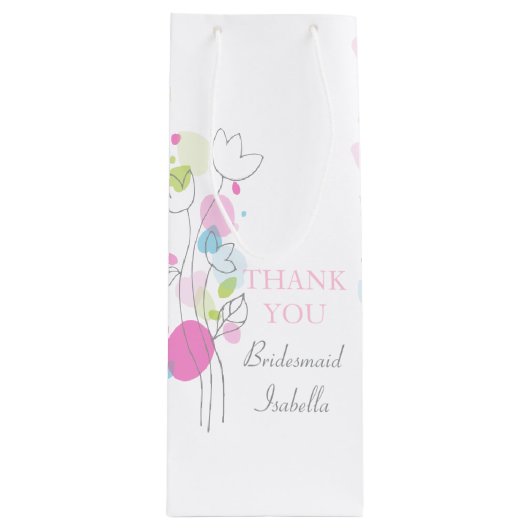 紙吹雪花びら結婚のブライドメイド好きワインバッグ ワインギフトバッグ (正面)