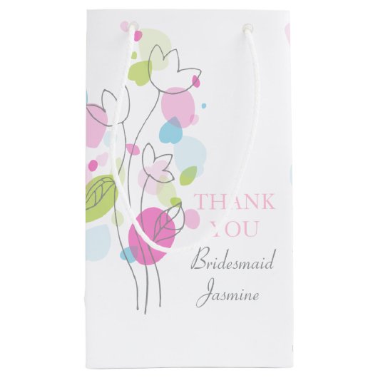 紙吹雪花びら結婚の花嫁の好意抱き枕 スモールペーパーバッグ (裏面)